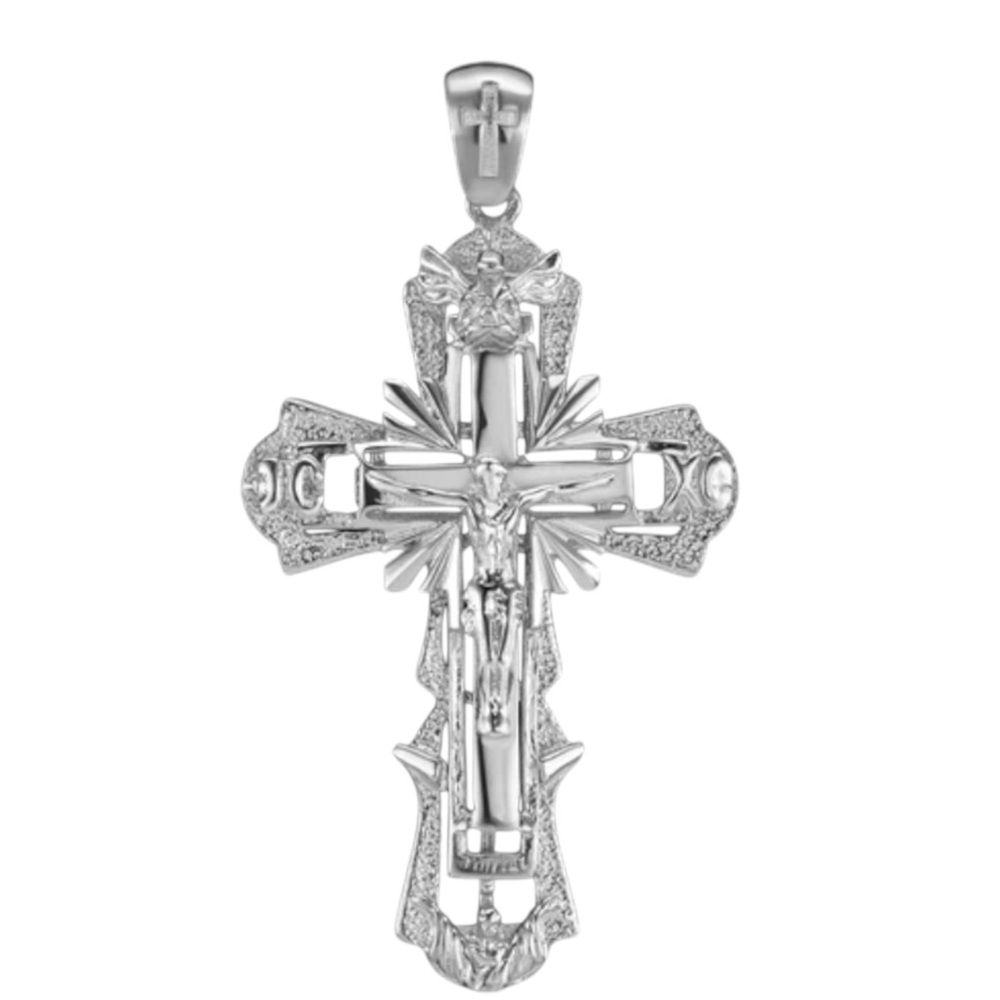 NWT- XXL Religious 925 Sterling Silver Crucifix Cross Pendant